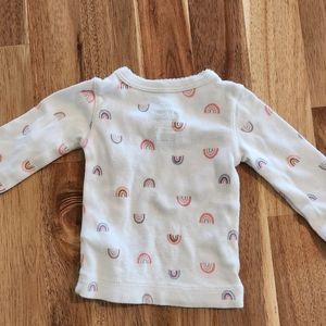 Newborn white and rainbow pattern, long sleeve baby's shirt